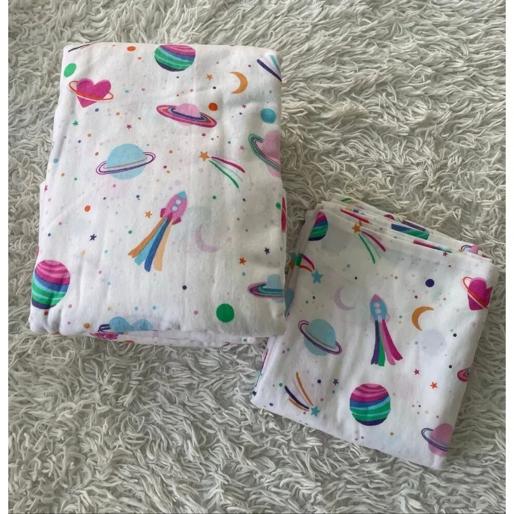 Pottery Barn Teen Galaxy Heart Flannel Sheet Set – Twin